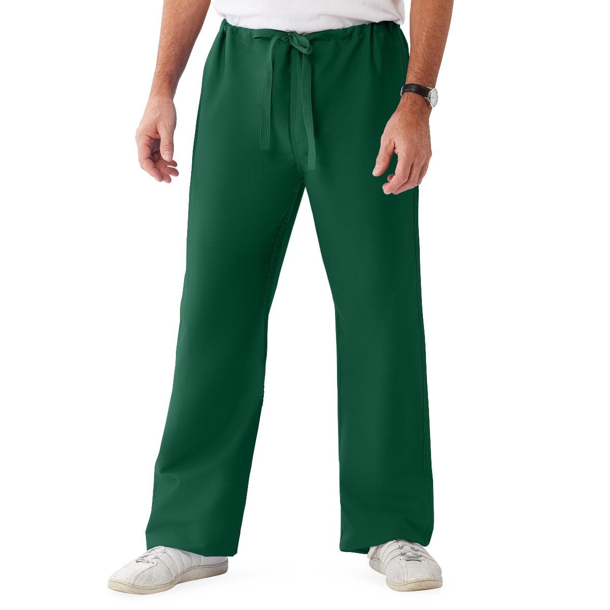 ComfortEase Unisex Reversible Scrub Pants with Drawstring Waist, Evergreen, 3XL - Image 1