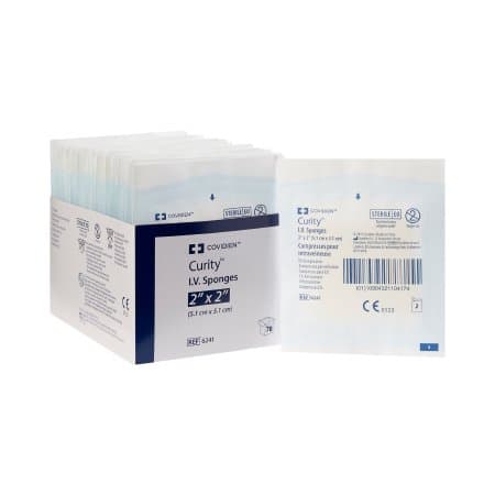 Curity 6 Ply Nonwoven I.V. Sponge, 2 x 2 Inch - Pair - Image 1