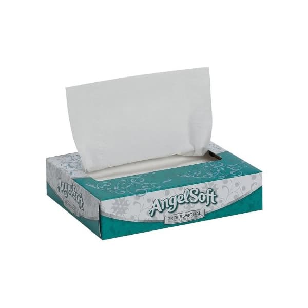 Angel Soft Professional Series 2-Ply Facial Tissue, 5-3/5 x 7-1/5 Inch - Box of 50 - Image 1