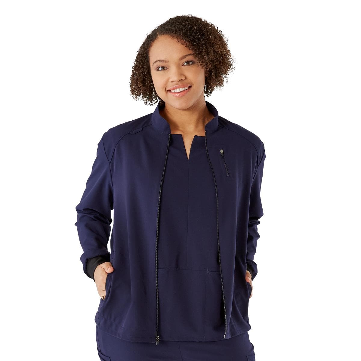Medline Solano AVE Women's Scrub Jackets, Navy, Extra Large - Image 1