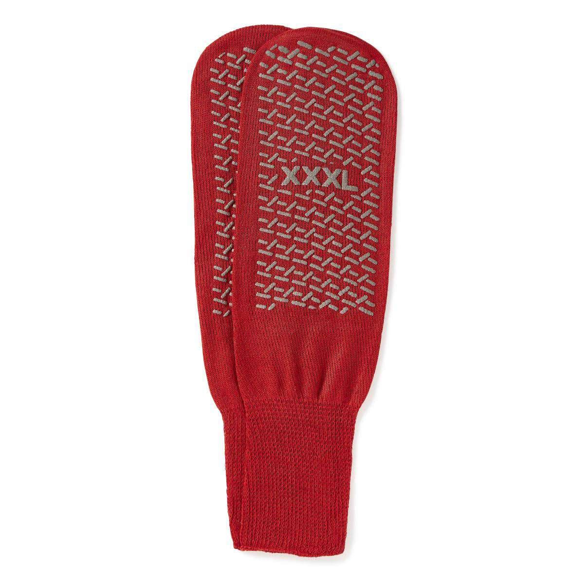 Medline Double-Tread Patient Slippers, Red, Bariatric - Case of 48 - Image 1