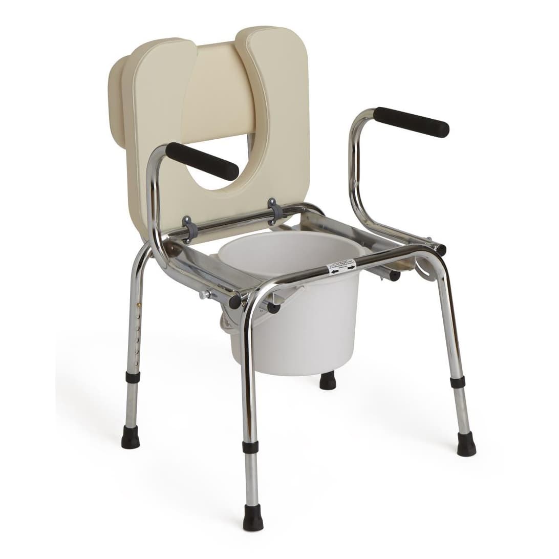 Medline Padded Drop Arm Commode, 350 lb - Image 1