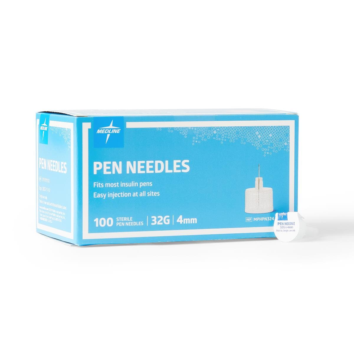 Medline Pen Needle, 32G x 4 mm - Box of 100 - Image 1