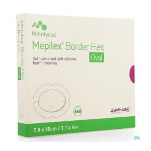 Mepilex Border Flex oval Foam Dressing, 3.1 x 4 Inch - Box of 5 - Image 1