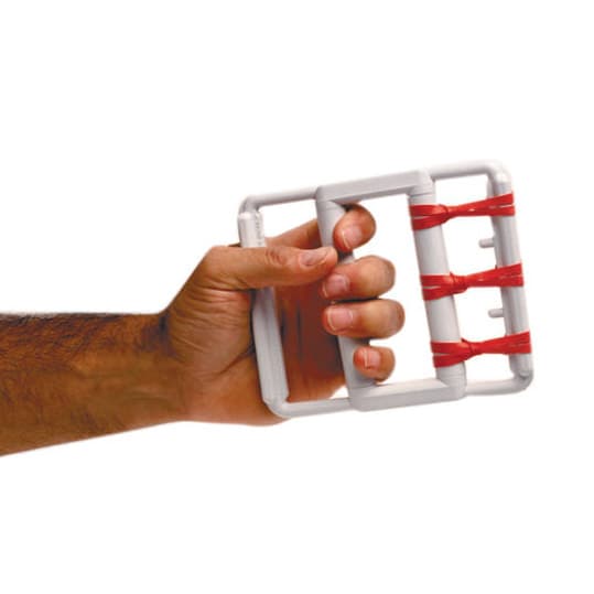 Cando Rubber-Band Hand Exerciser, with 5 Red Bands - Box of 5 - Image 1