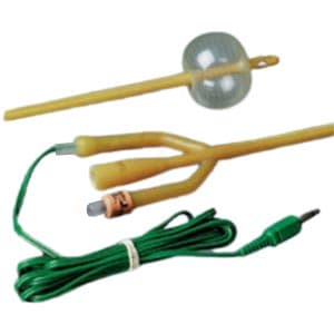 Bardex Lubricath Temp-Sensing 2-Way Foley Catheter with Preattached Cable, 16 Fr - Case of 12 - Image 1