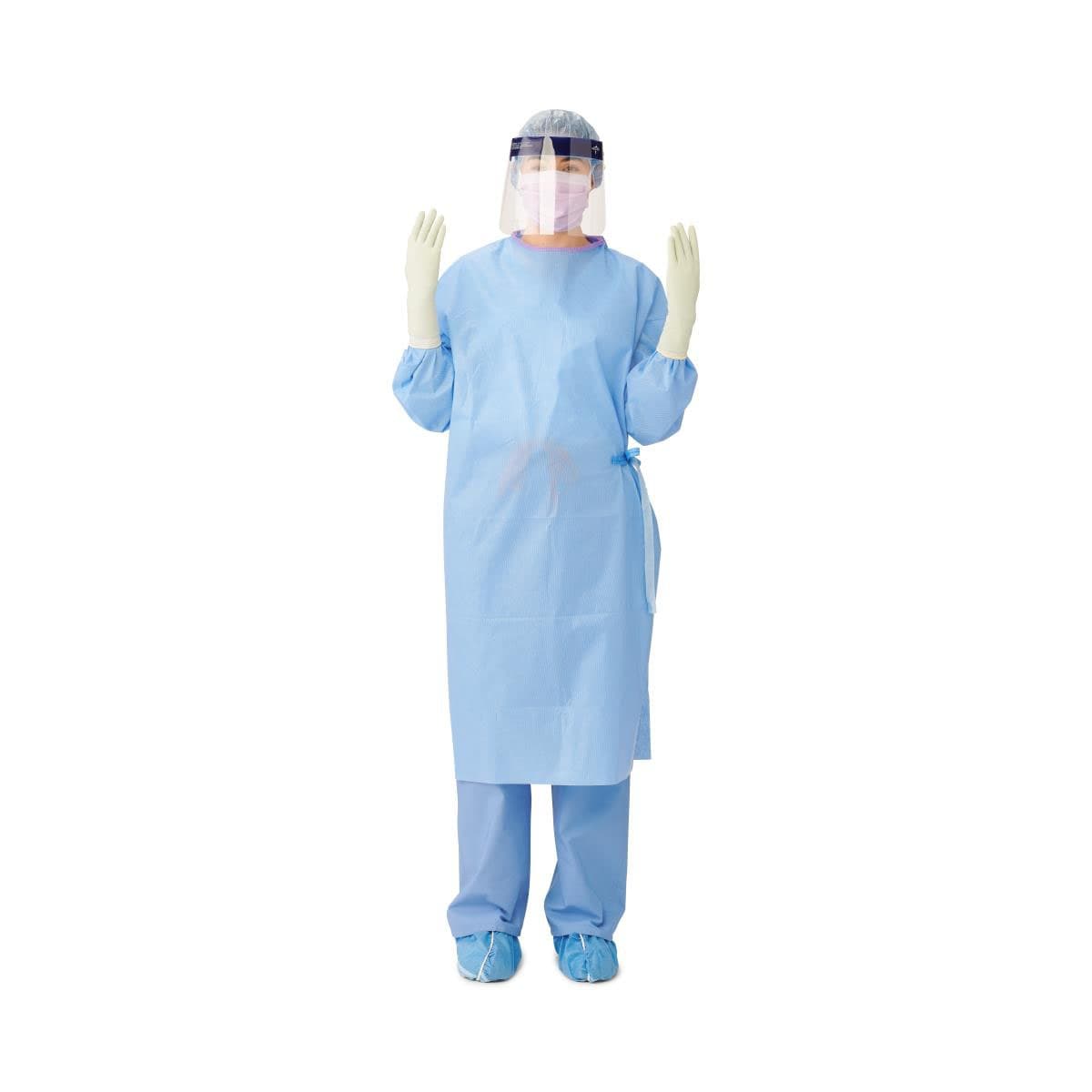 Medline Sterile Nonreinforced Sirus Surgical Gowns with Set-In Sleeves and Towel, Size 3XL - Case of 18 - Image 1