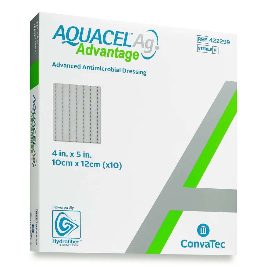 Aquacel Ag Advantage Dressing, 4 x 5 Inch - Box of 10 - Image 1