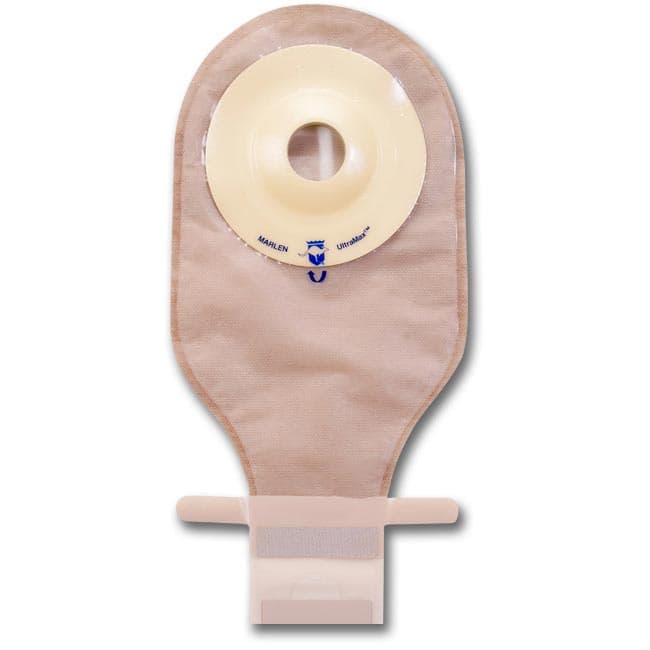 UltraMax 1-Piece Shallow Convex Drainable Pouch, Pre-Cut, 1-3/8 Inch, Transparent - Box of 5 - Image 1