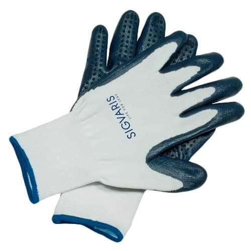 Sigvaris Donning Latex-Free Gloves, Ridged Pattern, X-Large, Blue White - Package of 12 - Image 1