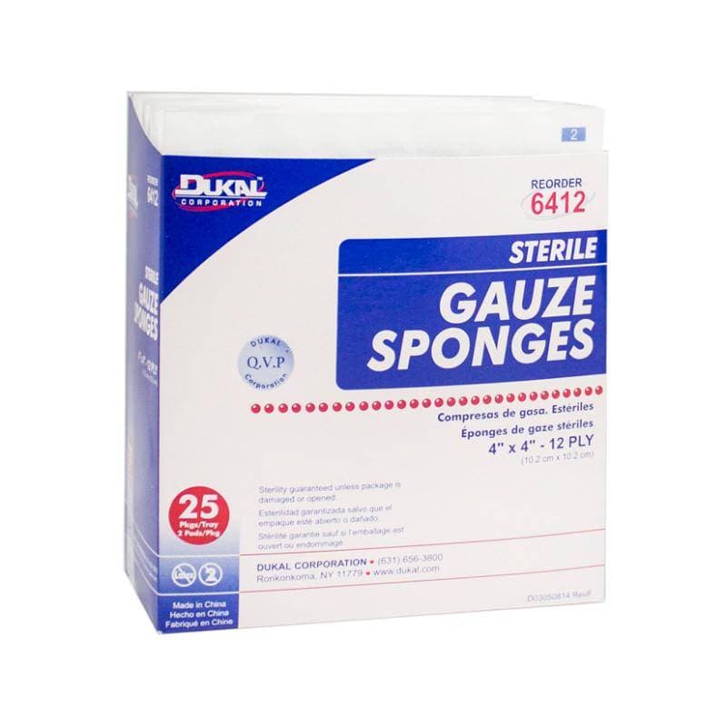 Dukal Cotton Gauze Sponge, 12 Ply, Sterile, 4 x 4 Inch - Case of 1200 - Image 1