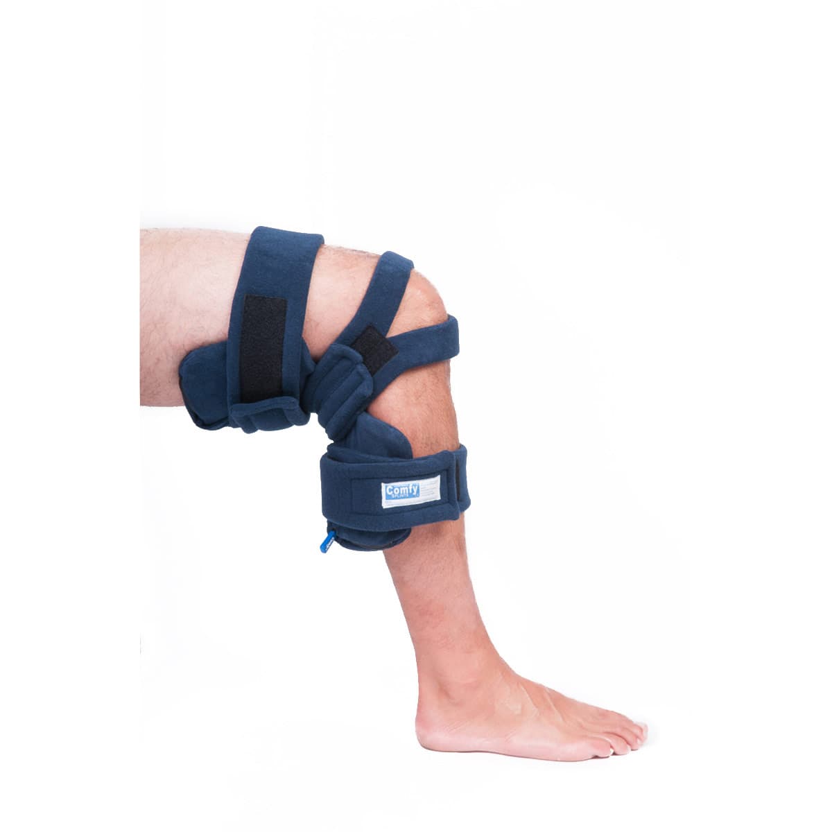 Comfy Locking Knee Orthosis, Adult, Navy Blue with Headliner Cover - Image 1
