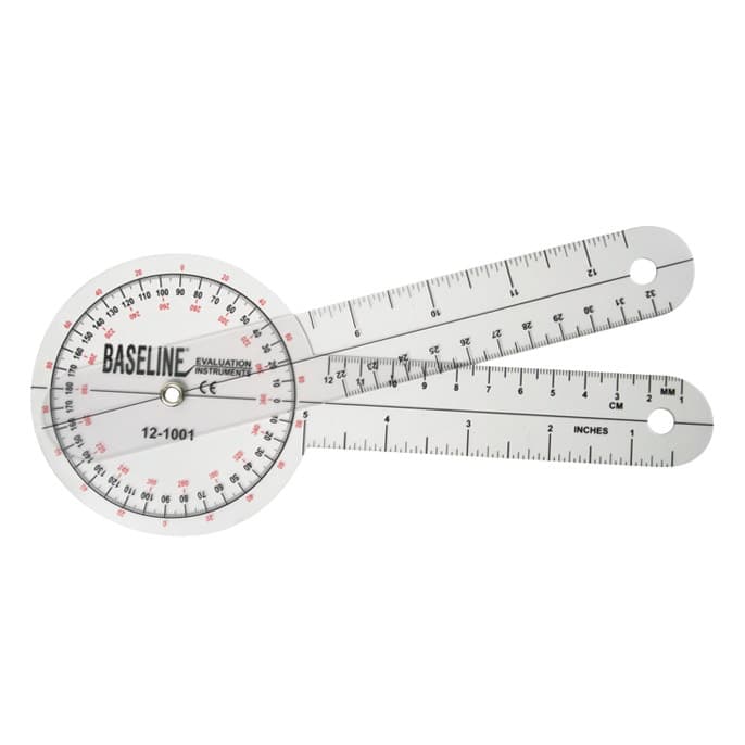Baseline 360 Degree Transparent Plastic Goniometer, 8" Arms - Image 1