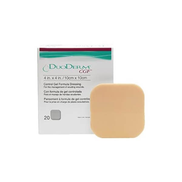 DuoDERM CGF Hydrocolloid Dressing Beige Square Sterile, 4 x 4 Inch - Box of 20 - Image 1