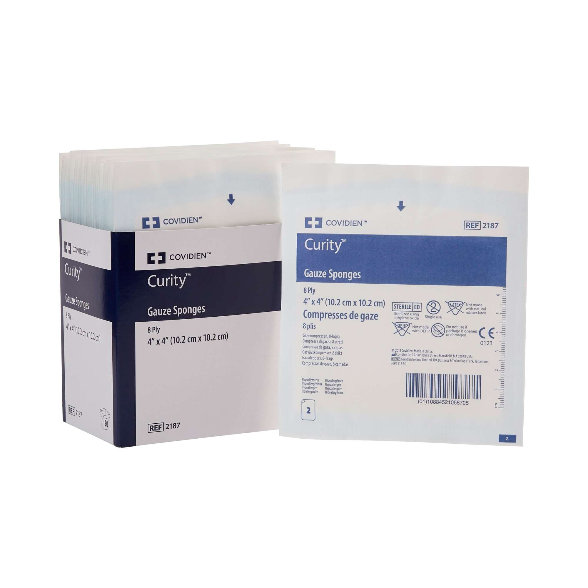 Curity Sterile Gauze Sponge, 8 Ply, 4 x 4 Inch - Pair - Image 1