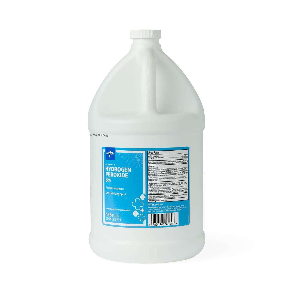Medline Hydrogen Peroxide 3% Antiseptic Topical Liquid, 1 Gallon - Image 1
