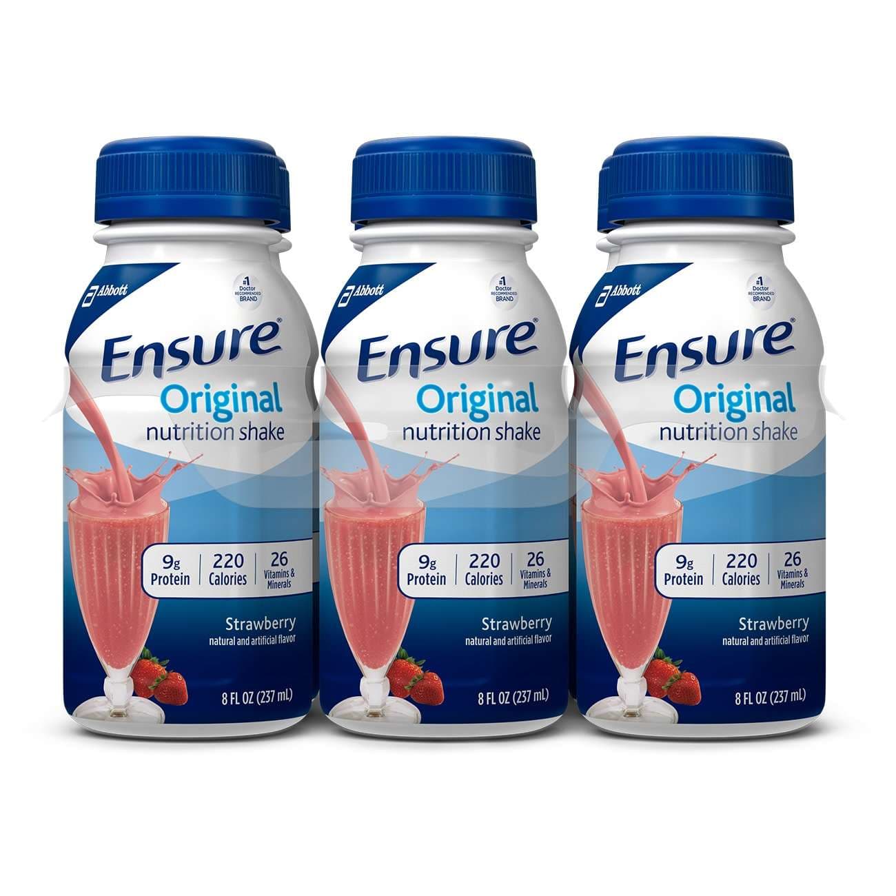 Ensure Original Oral Supplement, Strawberry, 8 oz Bottle - Case of 24 - Image 1