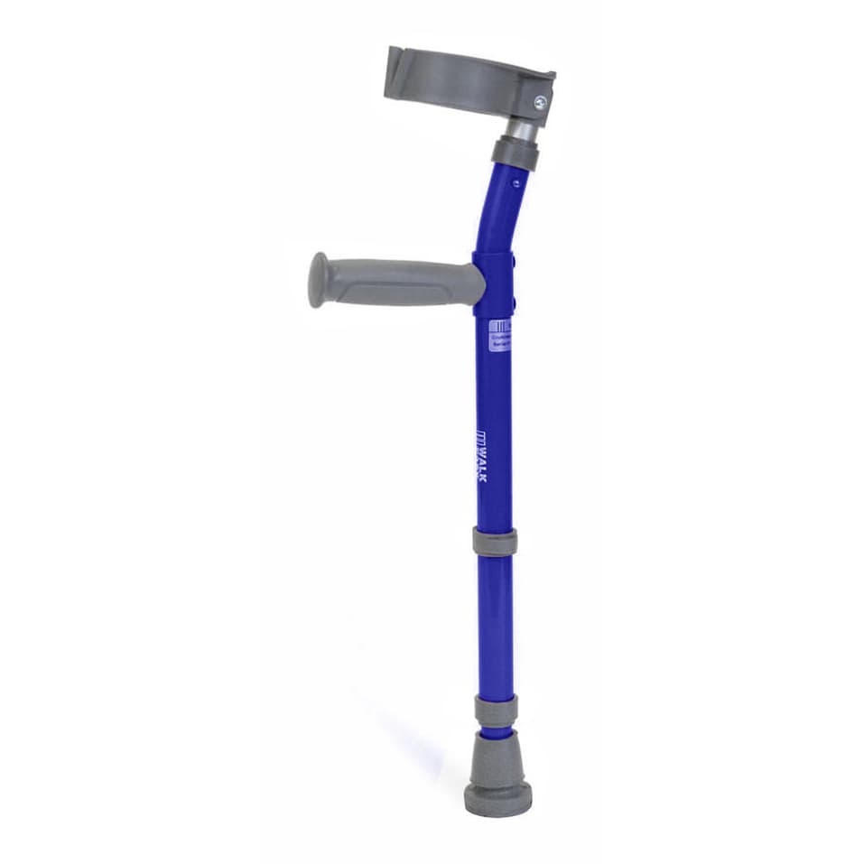 Walk Easy Toddler forearm height adjustable crutches with 3" full cuff (pair) - Deep Blue - Image 1