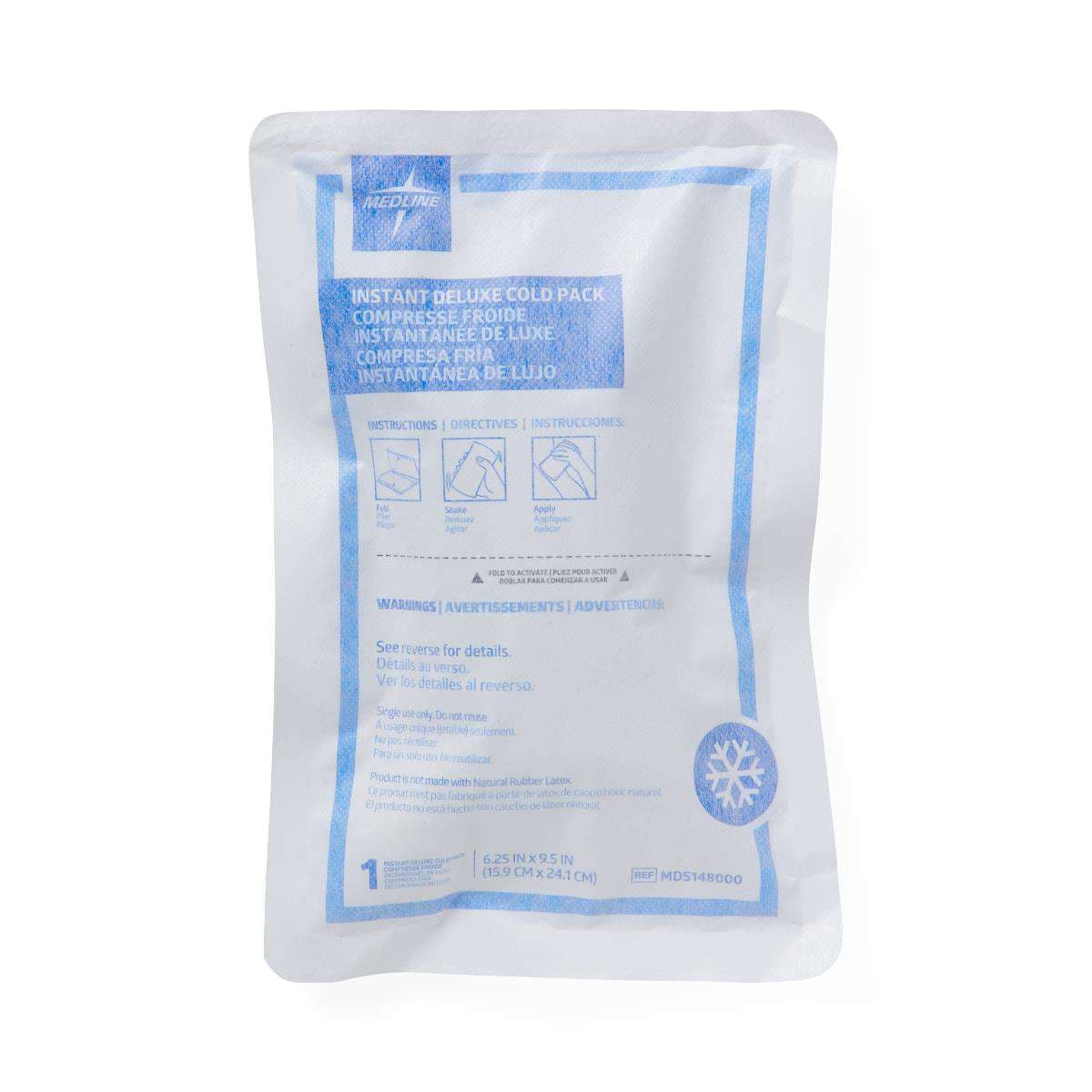 Medline Deluxe Sweatless Instant Cold Pack, 6.25 x 9.5 Inch - Case of 24 - Image 1