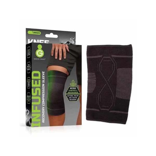 Green Drop Knee Support Black Pull-On Left or Right Knee