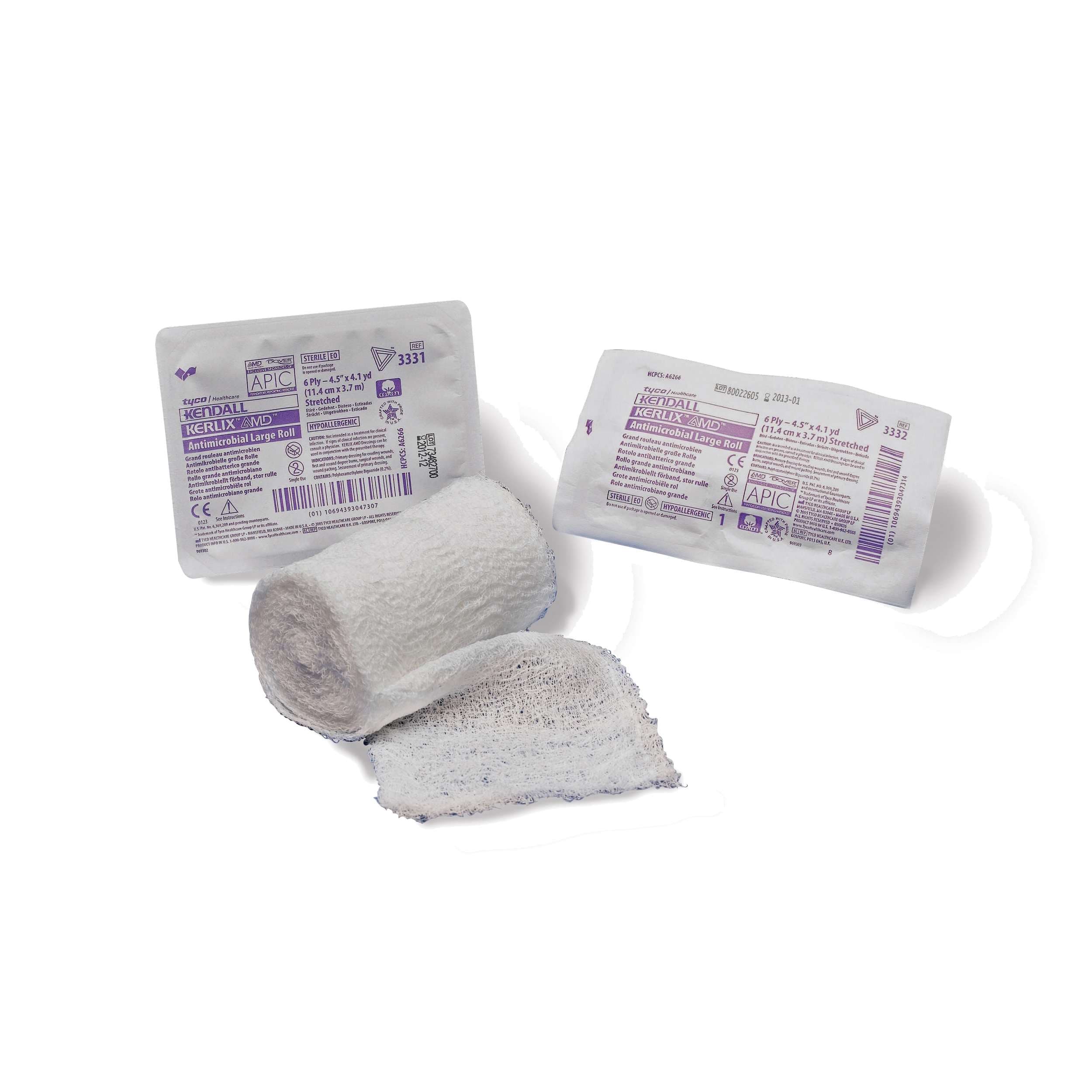 Kerlix AMD Antimicrobial Bandage Roll, 6-Ply, 4-1/2 Inch x 4-1/8 Yard - Each - Image 1