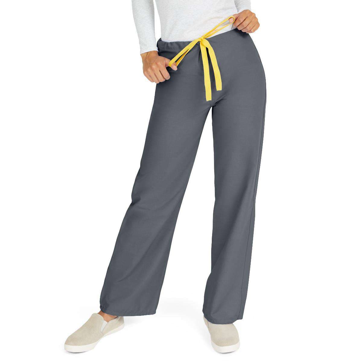 Medline AngelStat Unisex Reversible Scrub Pants, Charcoal, Large - Image 1