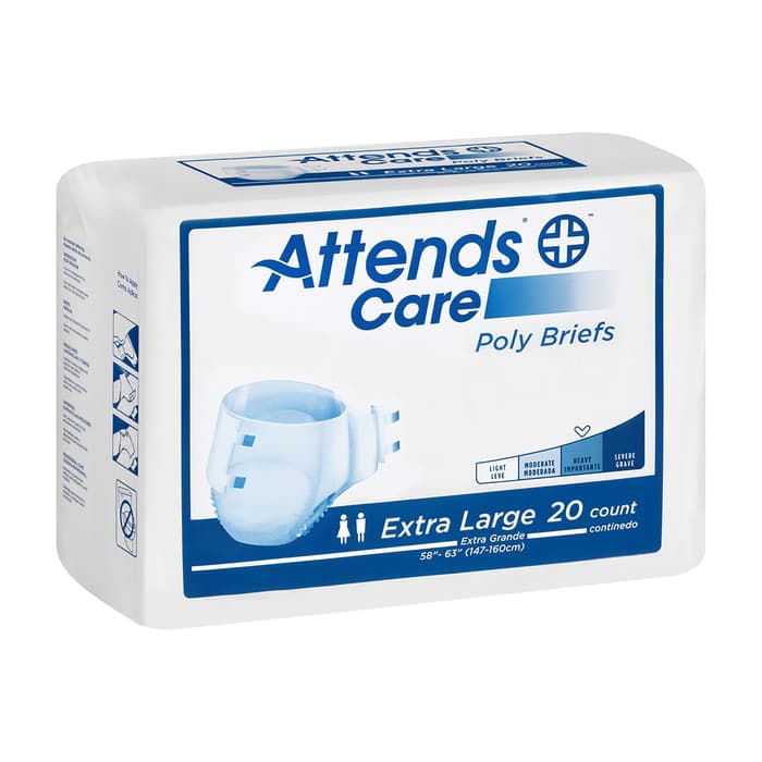 Attends Care Adult Incontinence Briefs, Extra Large, Beige - Package of 20 - Image 1