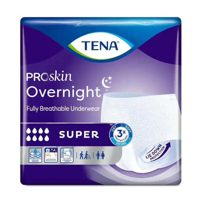 TENA ProSkin Overnight Super Protective Adult Underwear, Medium - Case of 56 - Image 1