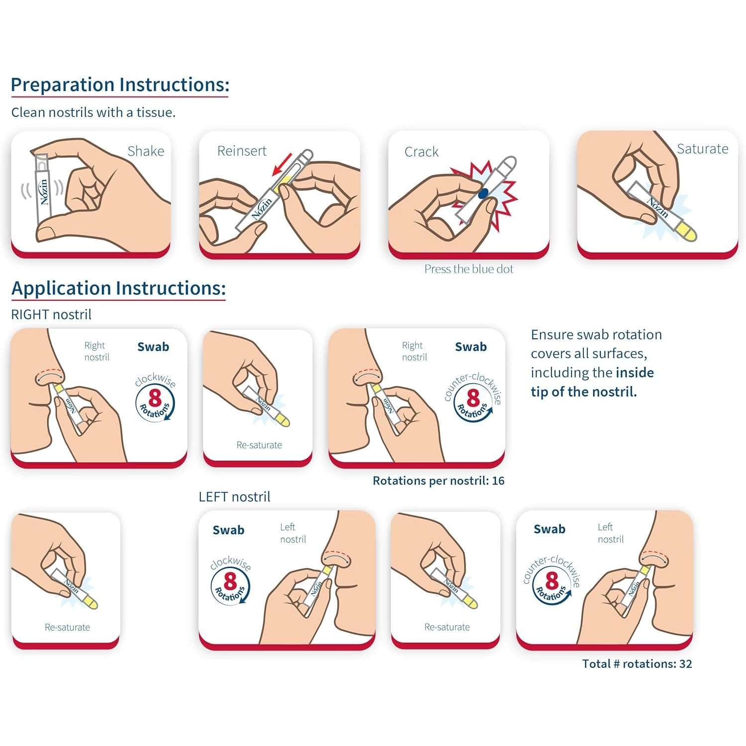 NOZIN POPswab Patient Preoperative Antiseptic Nasal Sanitizer, 1.5 ml - Image 2