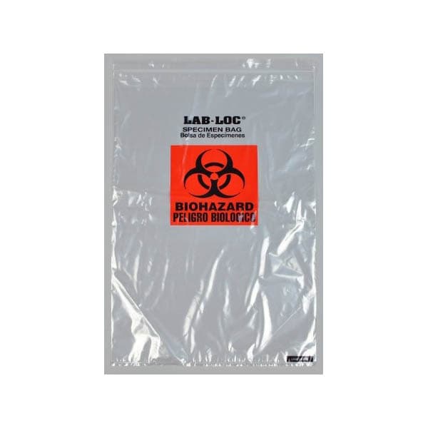 Lab-Loc Specimen Transport Bag with Document Pouch, 2 mil, Disposable
