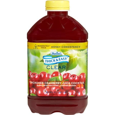Thick and Easy Clear Honey Consistency Thickened Beverage, Cranberry Juice Cocktail, 46 oz - Case of 6 - Image 1