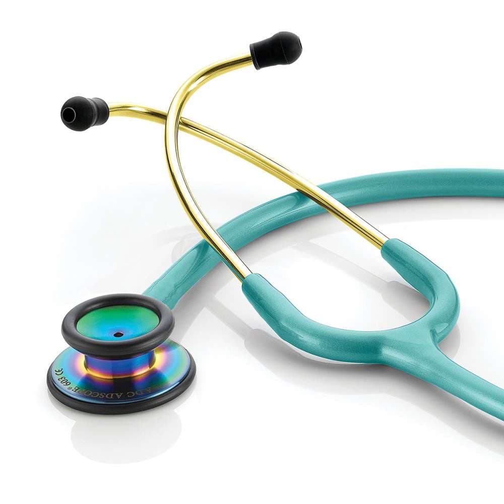ADC Adscope Clinician Stethoscope, Iridescent Metallic Caribbean - Image 1