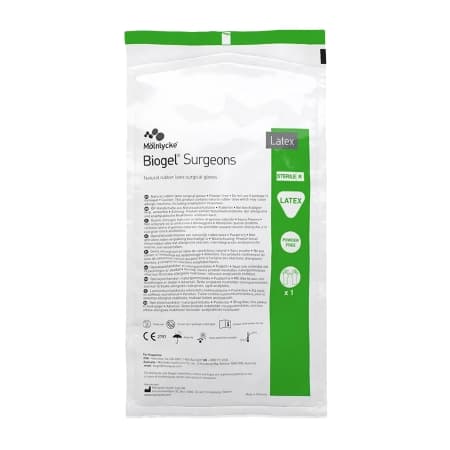 Biogel Surgeons Surgical Glove Straw Neutral Beaded Cuff Standard, 11.3 Inch, Size 7 - Pair - Image 1