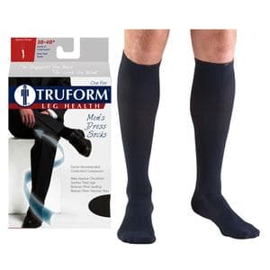 Truform Men's Dress Support Socks, Small, Navy - Image 1