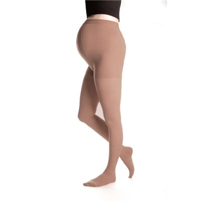 Duomed Advantage Maternity Compression Pantyhose 15-20mmHg Closed Toe, Petite, Almond, Medium - Pair - Image 1