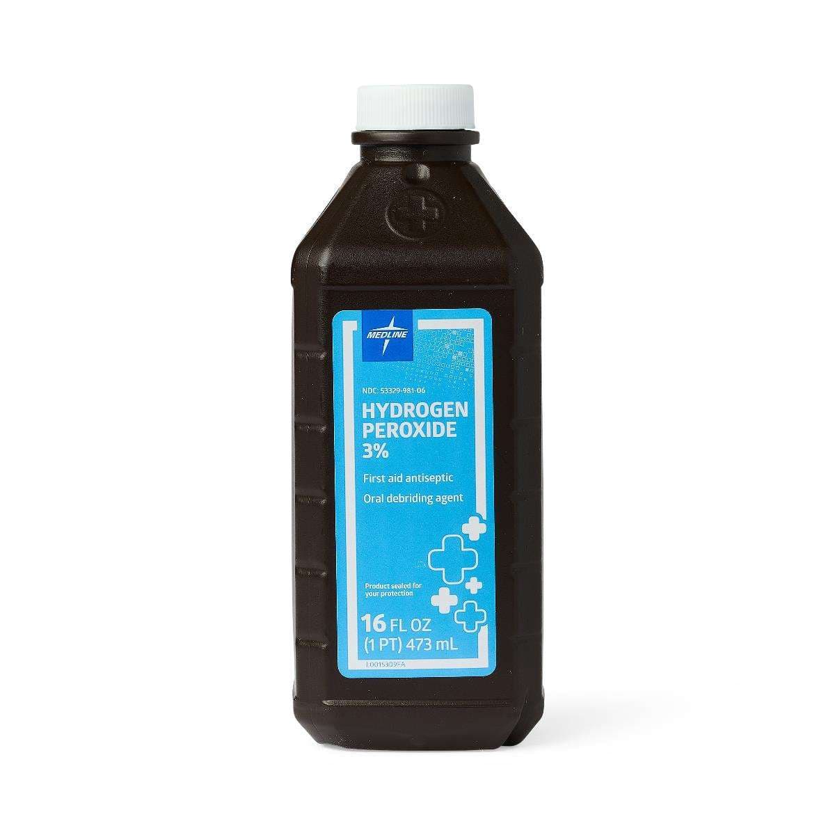 Medline Hydrogen Peroxide 3% Antiseptic Topical Liquid, 16 oz - Image 1