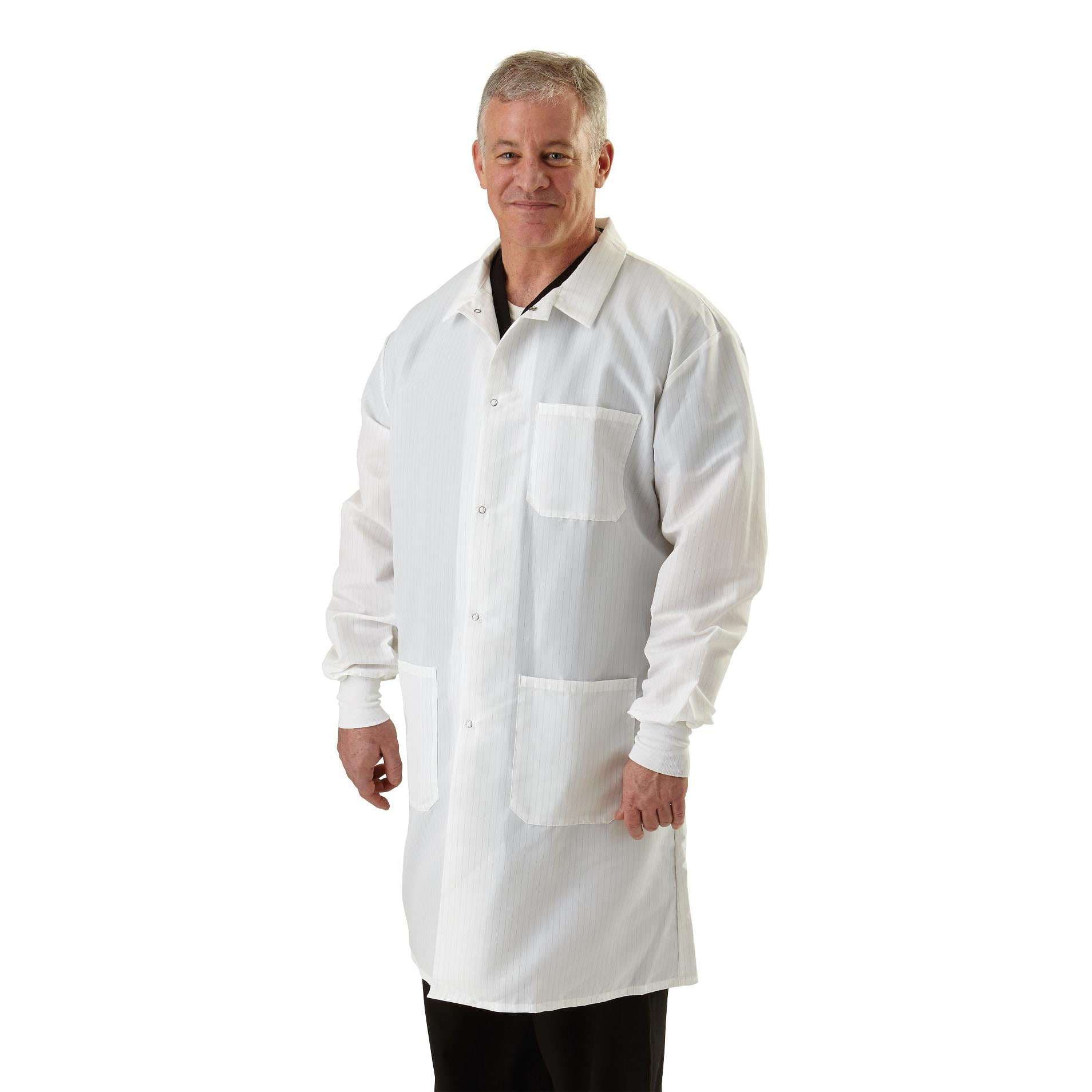 Medline Women's Protective Barrier Lab Coat with Pockets, ResiStat Static and Fluid Resistant - Image 2