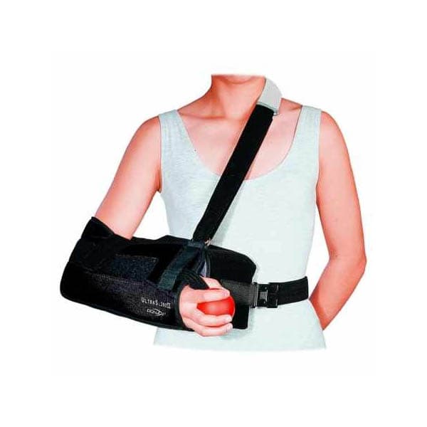 DonJoy UltraSling II Arm Sling Black Buckle, Hook and Loop Strap Closure Up to 11 Inch Arm Length, Small - Each - Image 1