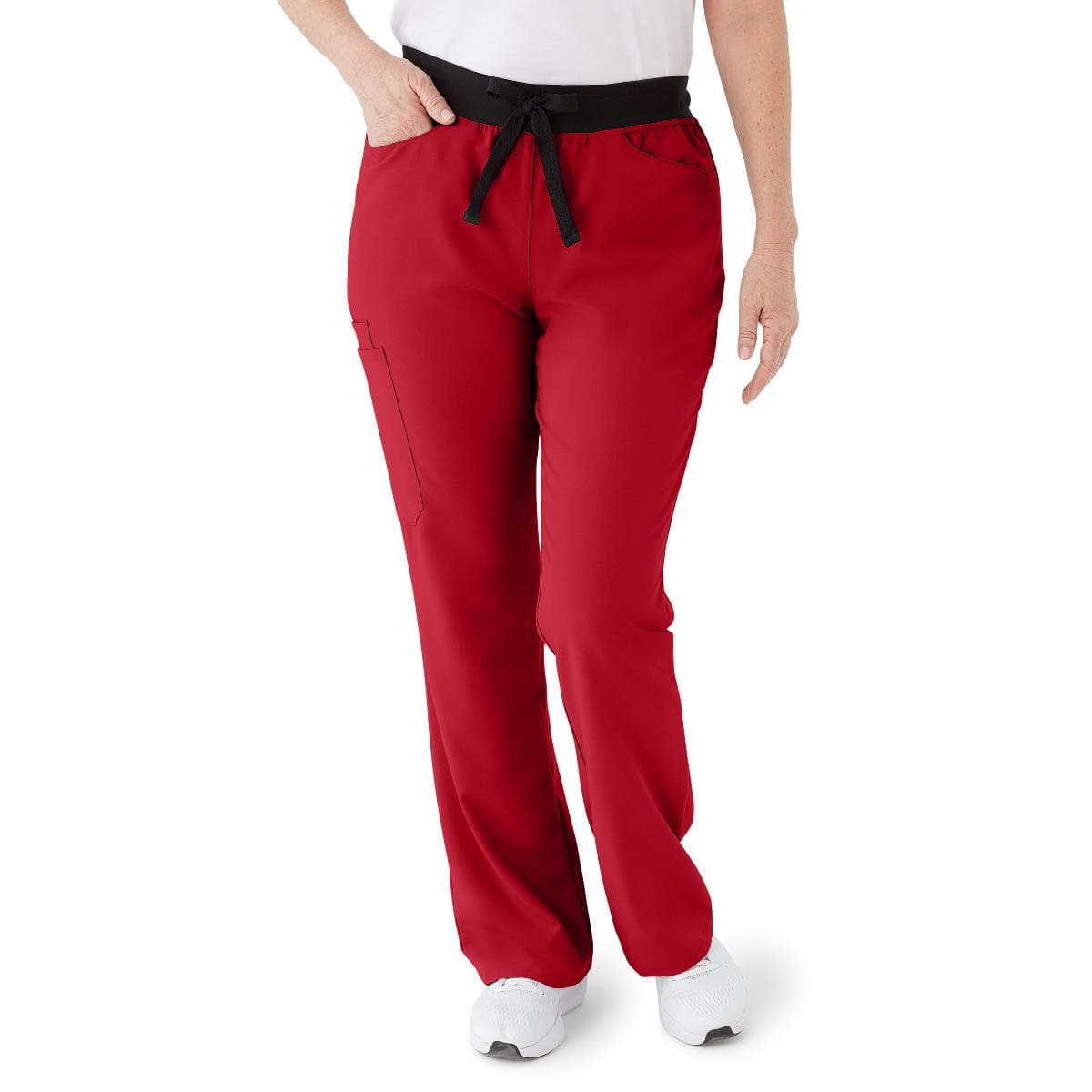 Medline Coastal AVE Women's Boot-Cut Petite Scrub Pant, Red, Extra Small - Image 1