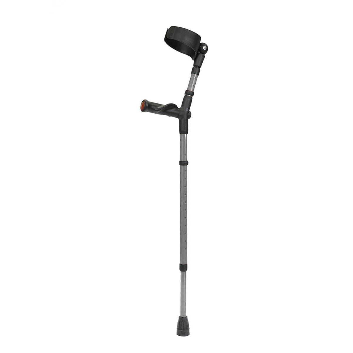 Walk Easy adult forearm crutches with anatomic grip and adjustable 4" full cuff (Pair) - Metallic grey - Image 1