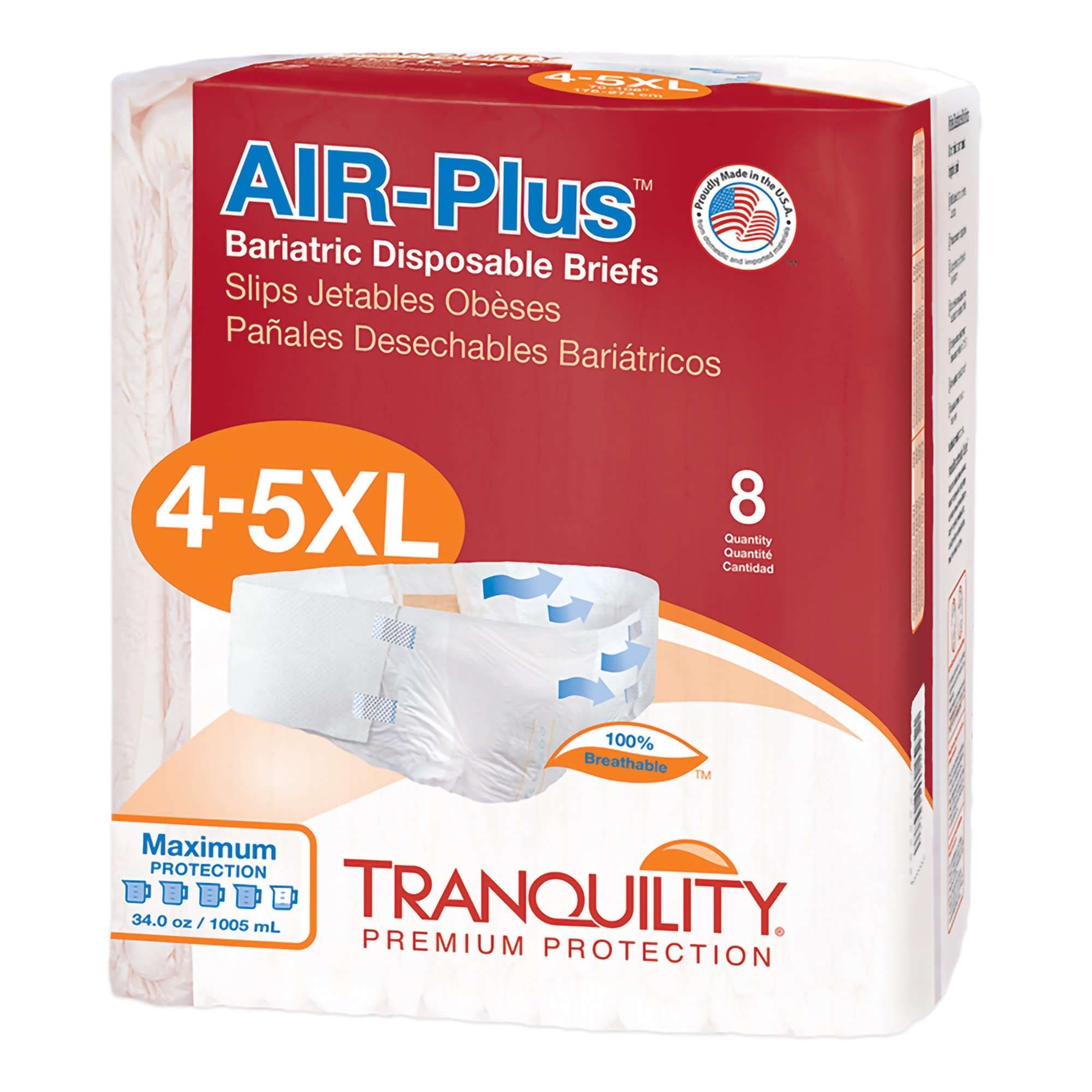 Tranquility AIR-Plus Bariatric Adult Briefs - Case of 32 - Image 1