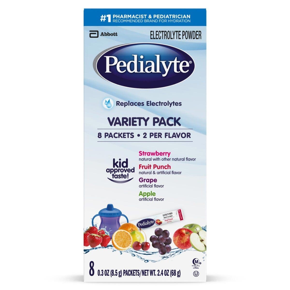 Pedialyte Powder Packs Pediatric Oral Electrolyte Solution, 0.6 oz, Powder - Case of 64 - Image 1