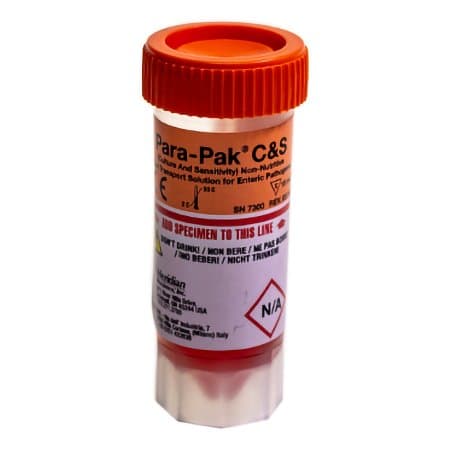 Para-Pak Single-Vial C and S NonSterile Stool Specimen Container, Disposable, 15 mL Fill - Case of 6 - Image 1