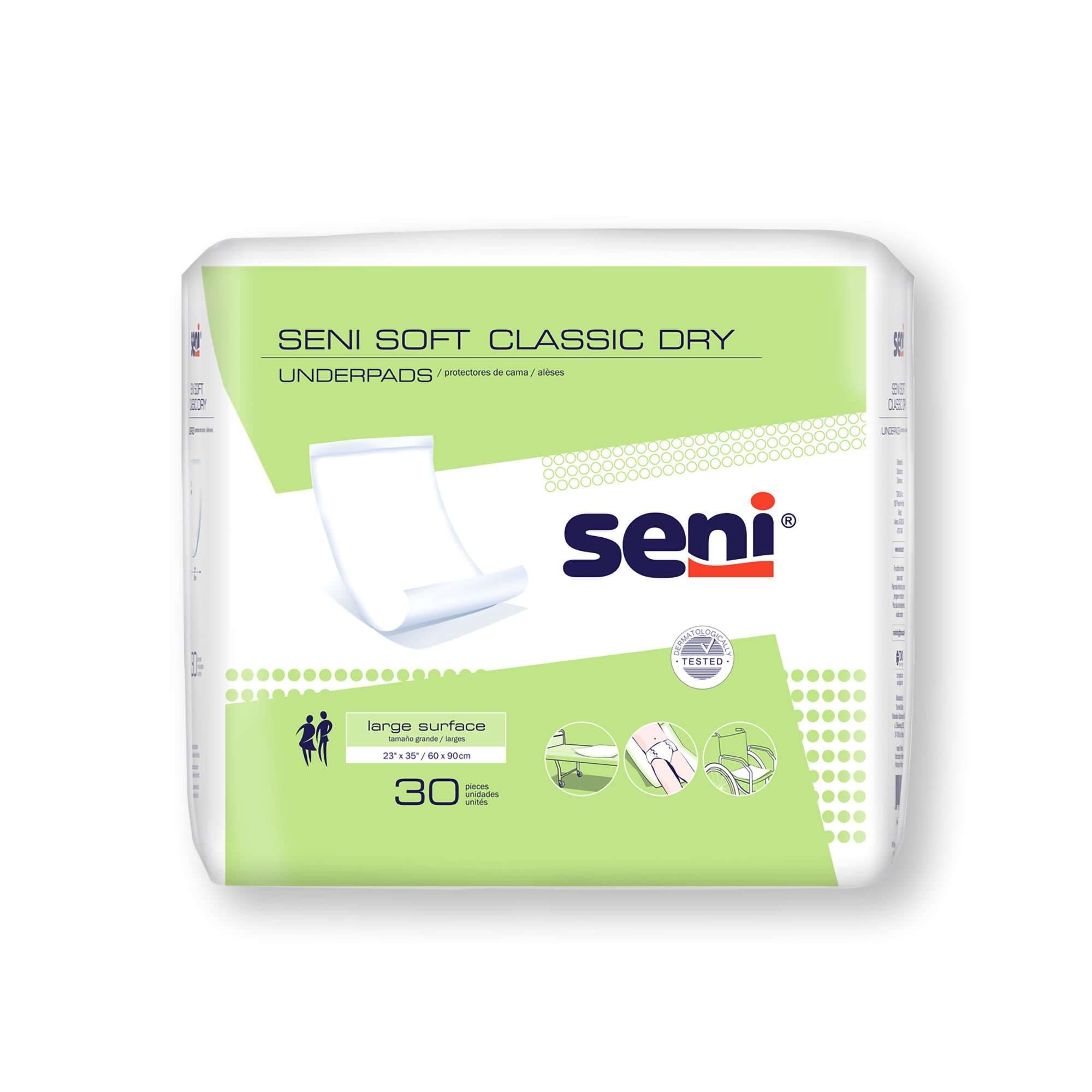 Seni Soft Classic Dry Underpads - Case of 120 - Image 1