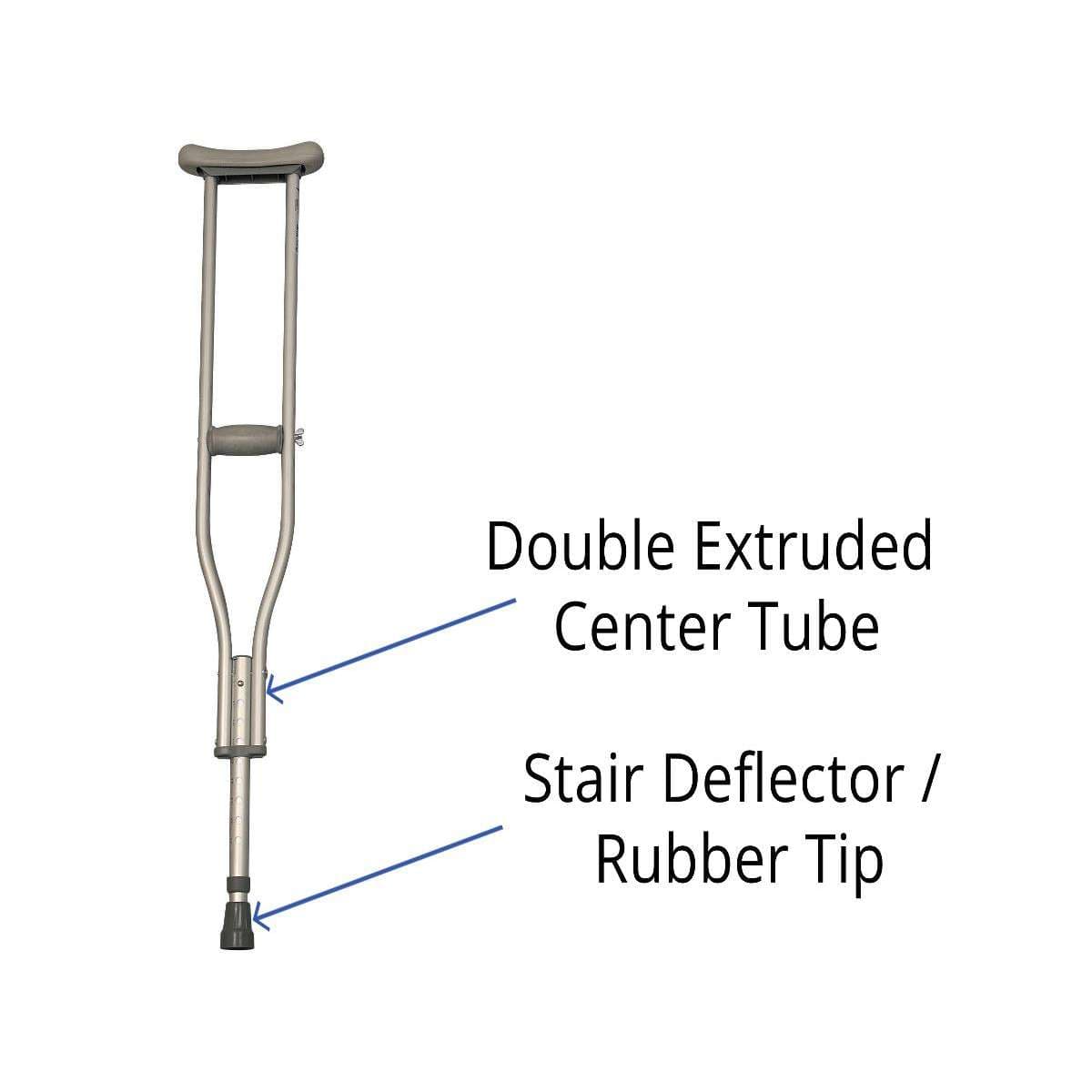 Medline Basic Aluminum Crutches - Image 2
