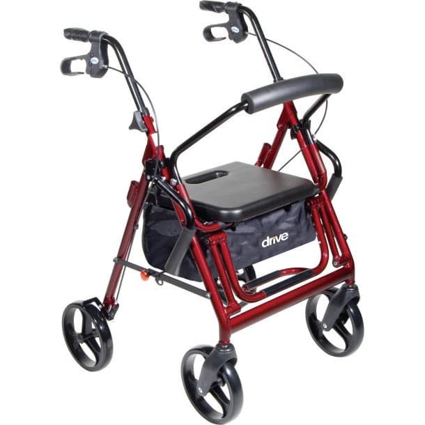 Drive Duet Rollator and Transport Chair, Burgundy - Each - Image 1