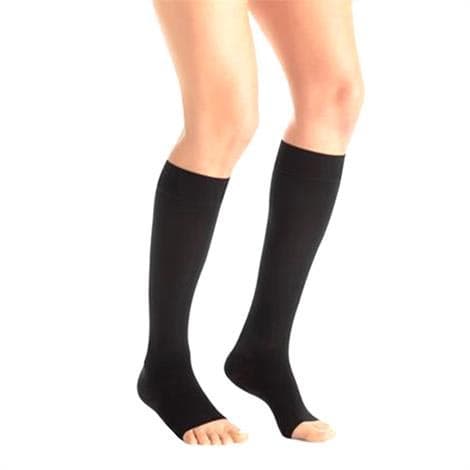 Jobst Maternity Opaque Knee High OT Compression Stockings, 15-20mmHg, Large, Black - Pair - Image 1