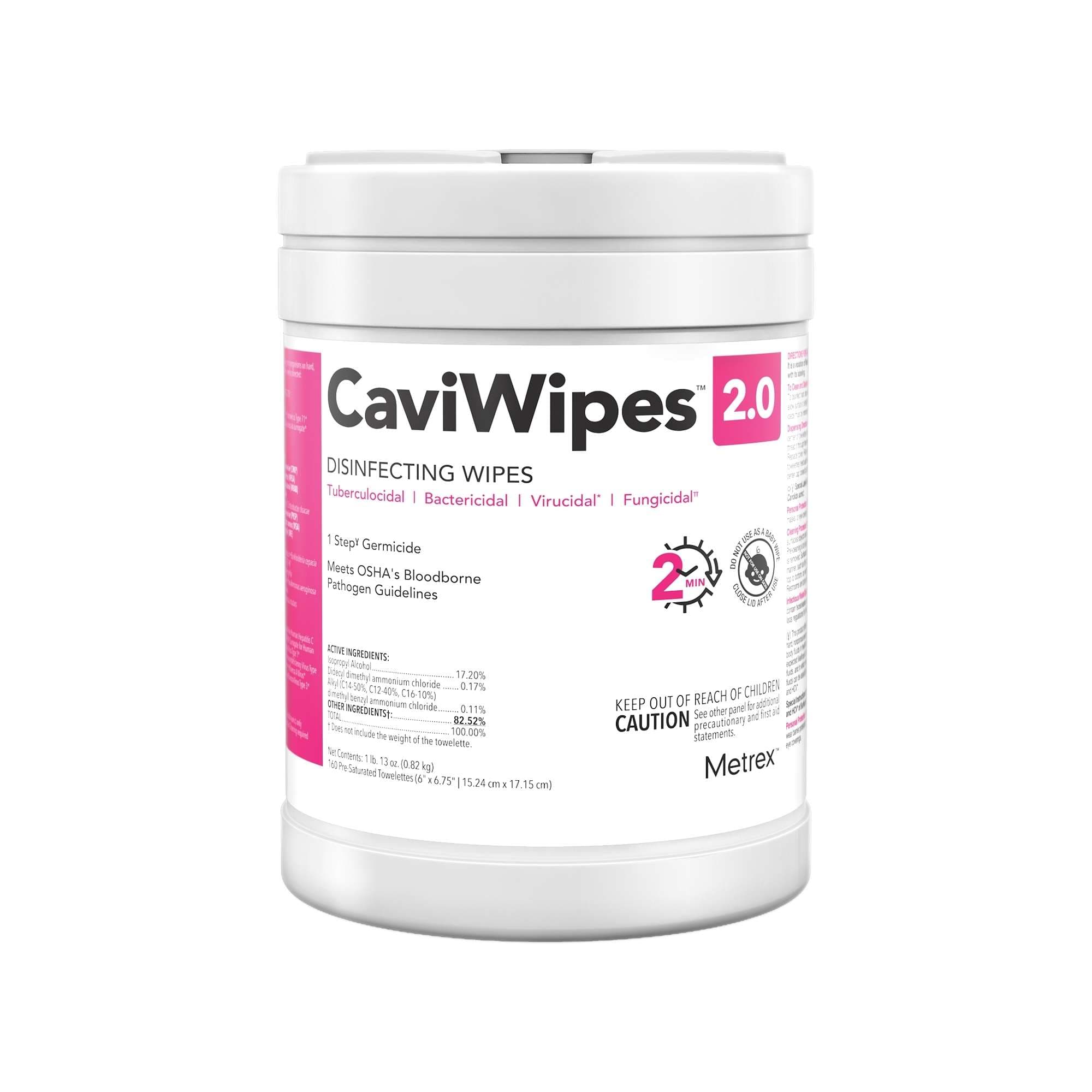 CaviWipes 2.0 Surface Disinfectant Premoistened Wipe, 9 x 12 Inch, 65 Count - Case of 12 - Image 1