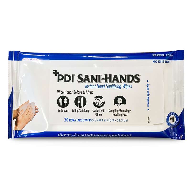 Sani-Hands Instant Hand Sanitizing Wipes, Soft Pack - Package of 20 - Image 1