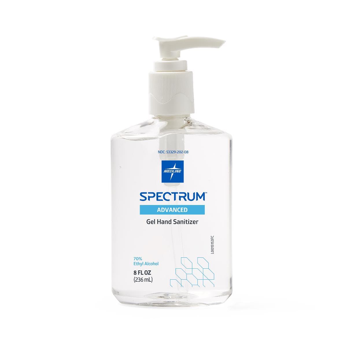 Medline Spectrum Advanced Hand Sanitizer with Aloe Vera and Vitamin E, 8 oz - Case of 12 - Image 1